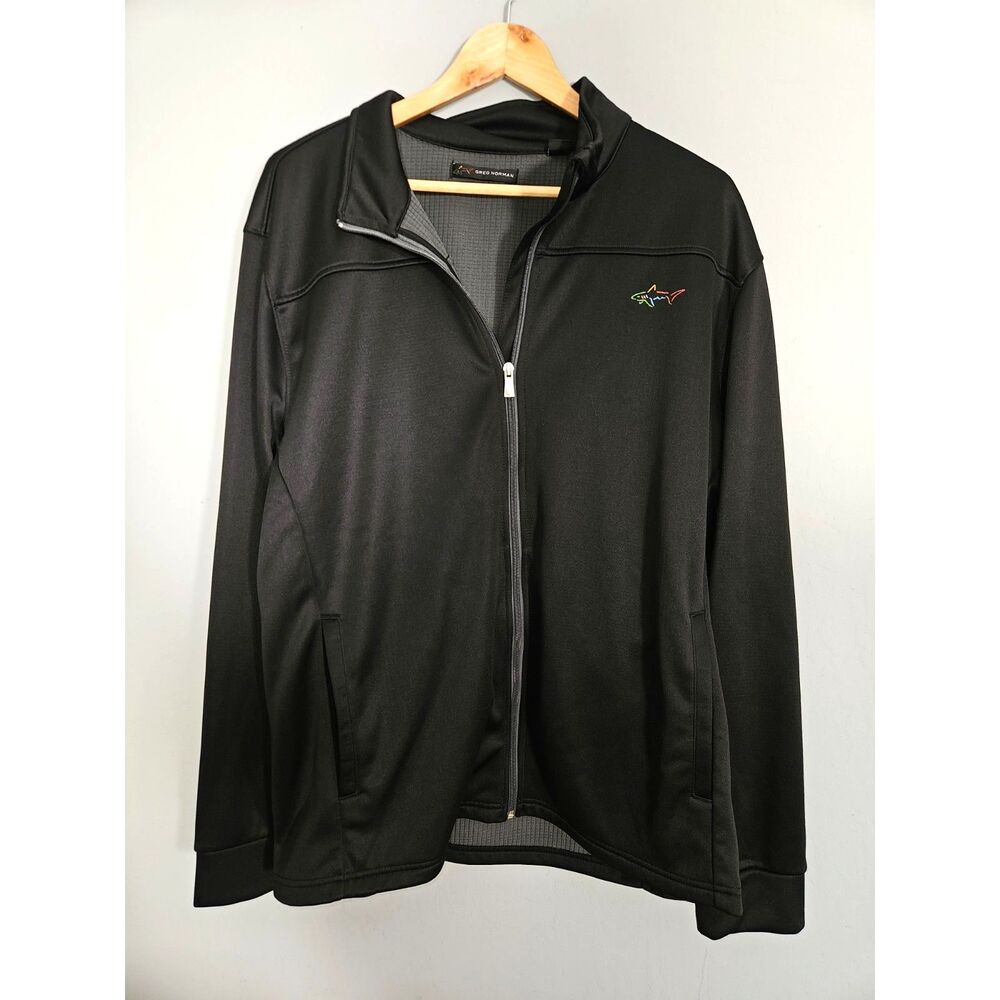 Greg Norman Full Zip XL Black Softshell Fleece Lined Golf Performance Jacket